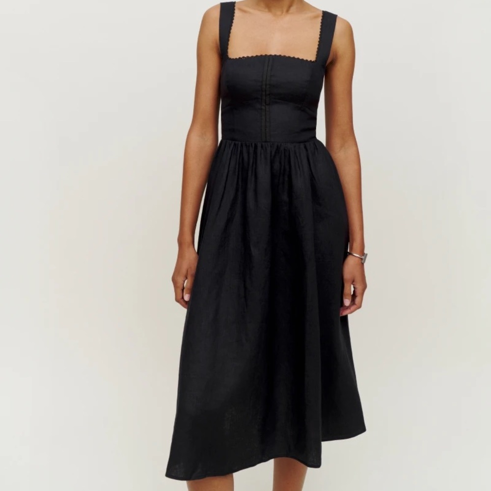 Reformation Black Midi Dress